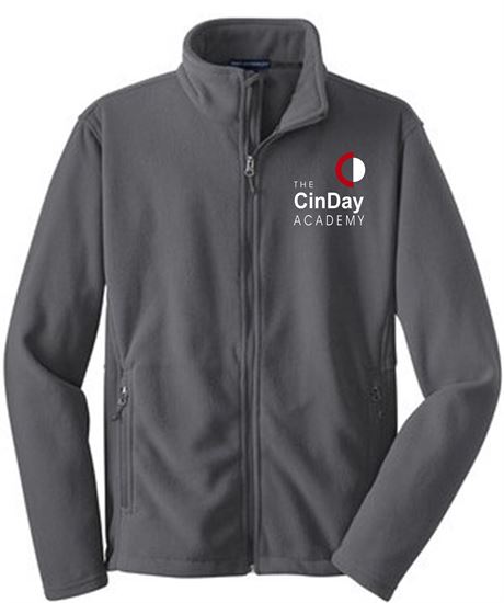 Picture of The CinDay Academy - Adult/Unisex - Full Zip Fleece Jacket by Port Authority F217 - Black, Iron Grey, or Red