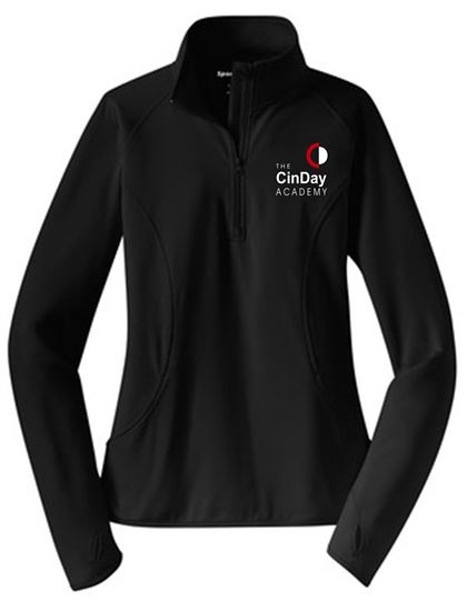 Picture of The CinDay Academy - Ladies - Wicking 1/4 Zip Pullover by Sport Tek LST850 - Black, True Red, or White