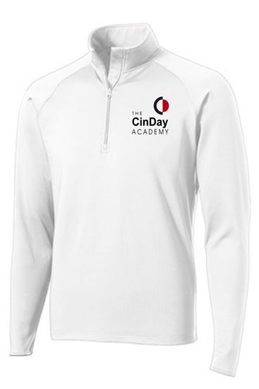 Picture of The CinDay Academy - Adult/Unisex - Wicking 1/4 Zip Pullover by Sport Tek ST850 - Black, True Red, or White