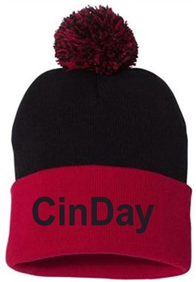 Picture of The CinDay Academy - Pom-Pom Knit Beanie by Sportsman SP15 - Black/Red