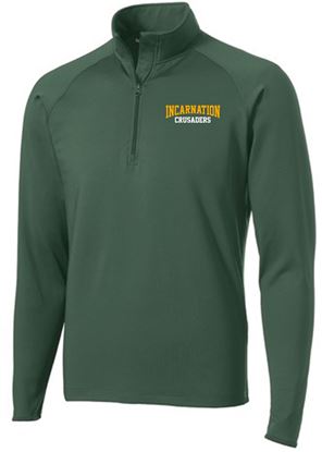 Picture of Incarnation - Adult/Unisex - Stretch 1/4 Zip Pullover by Sport Tek ST850 - Forest Green or White