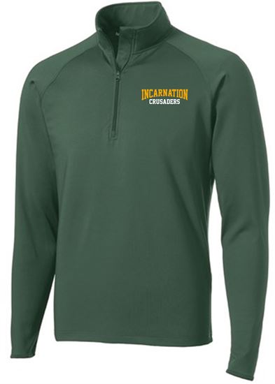 Picture of Incarnation - Adult/Unisex - Stretch 1/4 Zip Pullover by Sport Tek ST850 - Forest Green or White
