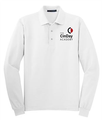 Picture of The CinDay Academy - Youth - Long Sleeve Uniform Polo by Port Authority Y500LS - Black, Red, or White