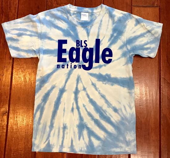 Picture of BLS Eagle Nation Youth Tie-Dye Short Sleeve T-Shirt by Port & Company PC147Y - Light Blue