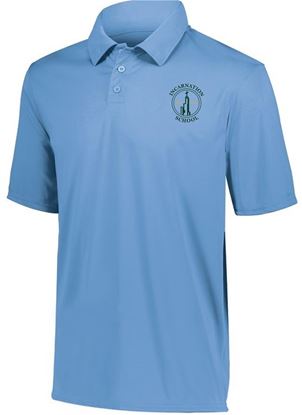 Picture of Incarnation - Adult/Unisex - (Pre K - 8th Grade) - Dri Fit Short Sleeve Polo by Augusta 5017 - Columbia Blue or White