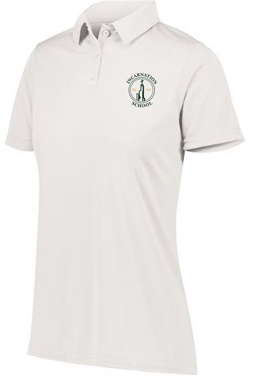 Picture of Incarnation - Ladies - (Pre K - 8th Grade) - Dri Fit Short Sleeve Uniform Polo by Augusta 5019 - Columbia Blue or White