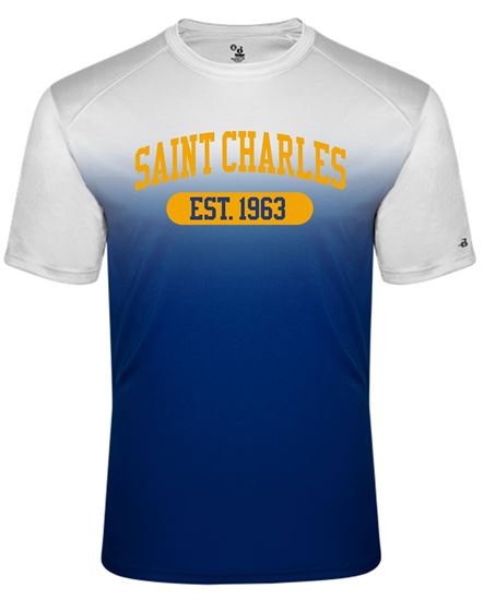 Picture of St. Charles Youth Ombre Dri-fit Tee by Badger 2203 - Royal Ombre