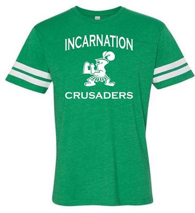 Picture of Clearance!! Incarnation - Youth - Football Jersey Tee by LAT Apparel 6137 - Vintage Green/White (3 Left!)