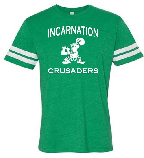 Picture of Clearance!! Incarnation - Youth - Football Jersey Tee by LAT Apparel 6137 - Vintage Green/White (3 Left!)
