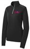 Picture of Chix - Ladies - Sport-Wick Textured 1/4-Zip Pullover by Sport-Tek LST860 -  Black, Iron Grey, Pink Raspberry