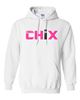 Picture of Chix - Youth/Adult- Hoodie 18500(B) - Pink/Black Logo - White or Sports Grey
