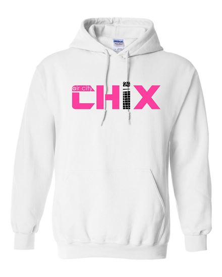 Picture of Chix - Youth/Adult- Hoodie 18500(B) - Pink/Black Logo - White or Sports Grey