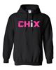 Picture of Chix -  Youth/Adult - Hoodie 18500(B) - Pink/White Logo - Black or Sports Grey