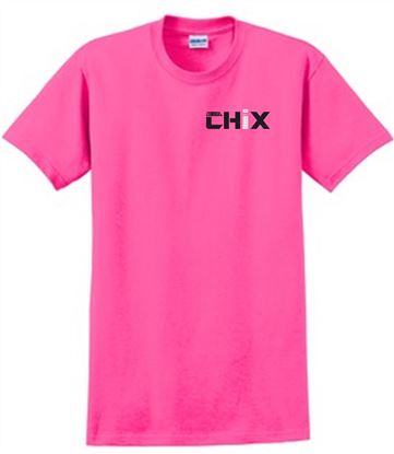 Picture of Chix - Youth/Unisex - (Left Chest Logo) 100% Cotton Short Sleeve Tee 2000(B) - Black/White Logo - Safety Pink, Heliconia, or Sports Grey