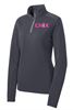 Picture of Chix - Ladies - Sport-Wick Textured 1/4-Zip Pullover by Sport-Tek LST860 -  Black, Iron Grey, Pink Raspberry