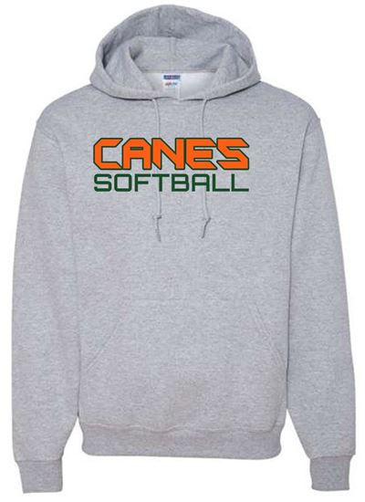 Picture of Canes NuBlend® Hooded Sweatshirt by Jerzee 996MR - Oxford Grey / White