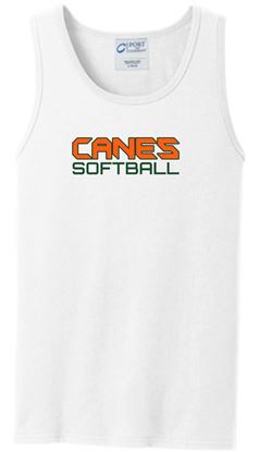 Picture of Canes Unisex Core Cotton Tank Top by Port & Company pc54tt - White / Athletic Grey