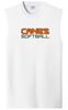 Picture of Canes Core Cotton Sleeveless Tee by Port & Company pc54sl - Athletic Grey / White