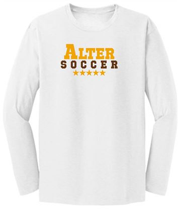 Picture of Alter Boys Soccer Unisex Long Sleeve Tee by District DT6200 - Light Heather Grey / White