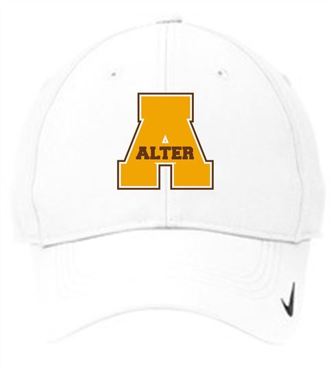 Picture of Alter Girls Soccer Nike Swoosh Legacy 91 Cap  779797 - White/White , Dark Grey/White, or Dark Grey/ Light Grey