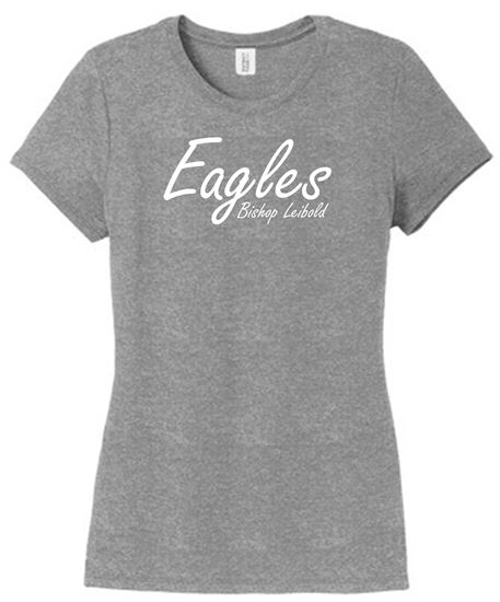 Picture of Bishop Leibold - Girls/Juniors - Short Sleeve Tee by District DT6001YG/DT6002 - Grey Frost / Fuchsia Frost