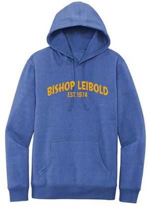 Picture of Bishop Leibold - Youth & Adult/Unisex - Fleece Hoodie by District DT6100(y) - Royal Frost or Heather Charcoal