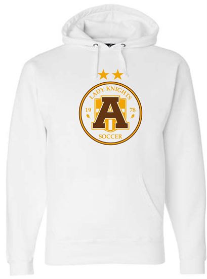 Picture of Alter Girls Soccer Unisex Premium Hooded Sweatshirt by J. America 8824 - White