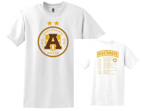 Picture of Alter Girls Soccer "White Out" Tee With Schedule On Back  By Gildan 8000 - White
