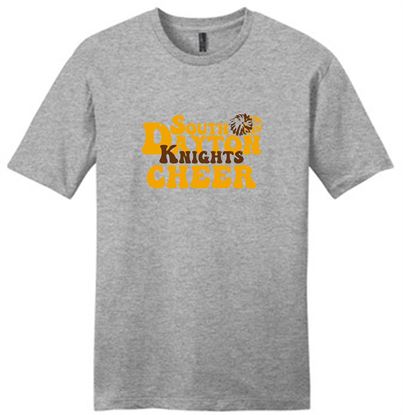 Picture of SDK Cheer - Youth/Unisex - Short Sleeve Tee w/ Partial Glitter Logo by District DT6000(Y) - Light Heather Grey or White