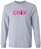Picture of Chix - Youth/Adult - Cotton Blend Long Sleeve Tees 5400B/G2400 - Pink/Black Logo - White or Sports Grey