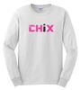 Picture of Chix - Youth/Adult - Cotton Blend Long Sleeve Tees 5400B/G2400 - Pink/Black Logo - White or Sports Grey