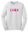 Picture of Chix - Youth/Adult - Cotton Blend Long Sleeve Tees 5400B/G2400 - Pink/Black Logo - White or Sports Grey