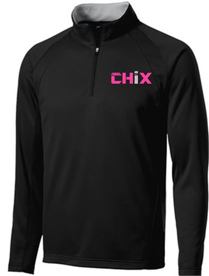 Picture of CHiX - Adult/Unisex - Sport-Wick Fleece 1/4 Zip Jacket F243 - Black/Silver