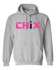 Picture of CHIX - Youth & Adult/Unisex- Team Gear Hooded Sweatshirt By Gildan 18500(b) - Black, Heliconia, Sports Grey, or White