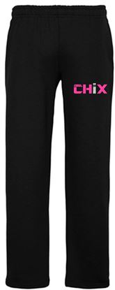 Picture of Chix -  Adult/Unisex - Basic Open Bottom Sweatpants By Gildan 18400(b) - Black