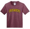 Picture of Crusaders - Youth - Short Sleeve Tee by Jerzees 29B - Heather Maroon / Neon Pink