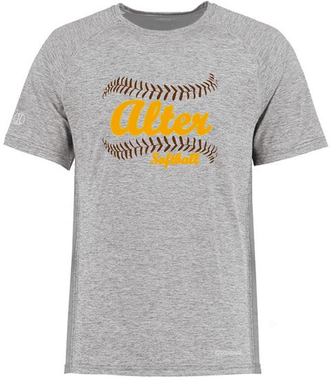 Picture of Alter Softball -  Unisex -  Electrify Coolcore Tee by Holloway 222571 - Heather Grey