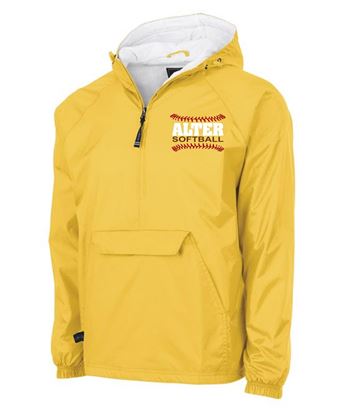 Picture of Alter Softball -  Unisex - All Weather Unisex 1/4 Zip Pullover by Charles River 9905 -  Gold / White