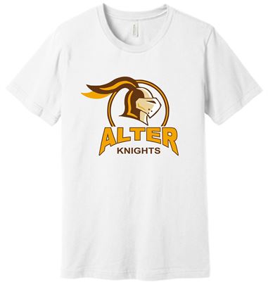 Picture of Alter High School - Adult/Unisex - Jersey Short Sleeve Tee w/ Logo Choice by Bella + Canvas BC3001 - White