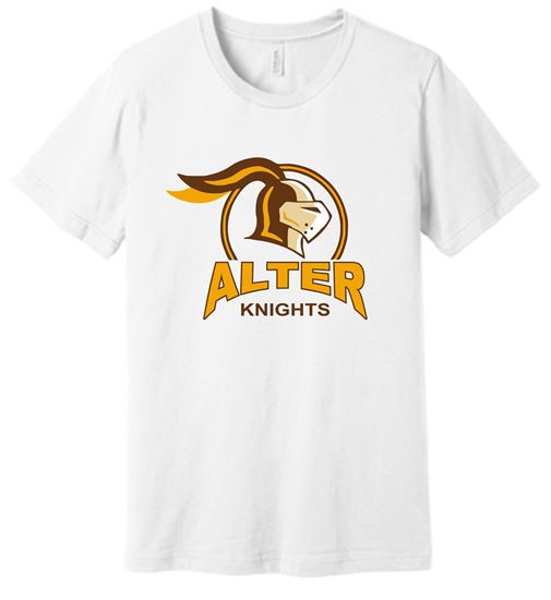 Picture of Alter High School - Adult/Unisex - Jersey Short Sleeve Tee w/ Logo Choice by Bella + Canvas BC3001 - White