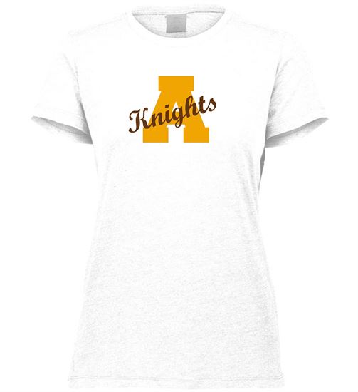 Picture of $5 OFF! Alter - Ladies - Knights Tri Blend Tee Shirt by Augusta 3067 - White  1 Left!! LXL