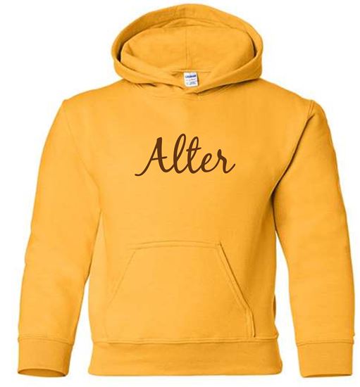 Picture of Alter Youth BROWN GLITTER Hoodie by Gildan 18500B - Gold