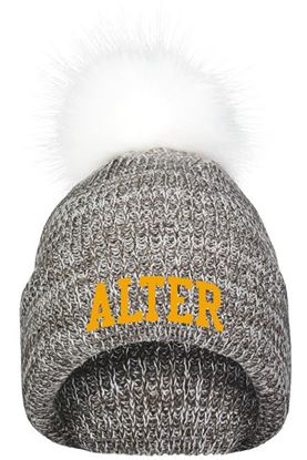 Picture of Alter - Faux Fur Pom Beanie  By Pacific Headwear P604K - Brown/ White Specks