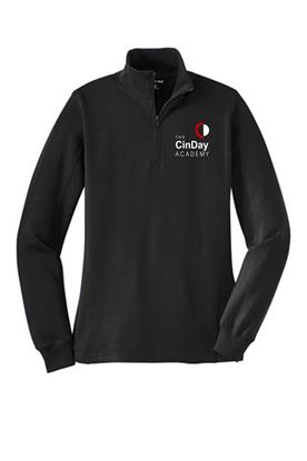 Picture of Cinday Academy - Ladies - 1/4 Zip Sweatshirt by Sport Tek LST253 - Black, True Red, or White