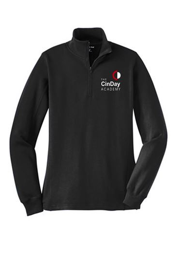 Picture of Cinday Academy - Ladies - 1/4 Zip Sweatshirt by Sport Tek LST253 - Black, True Red, or White