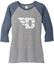 Picture of Dayton Flyers - Ladies - Distressed Logo Raglan Tee by District DM136L - Navy Frost/ Grey
