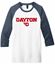 Picture of Dayton Flyers - Unisex - Dayton Logo 3/4-Sleeve Raglan by Distract DM136 - New Navy/ White
