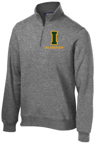 Picture of Incarnation - Unisex - 1/4 Zip Sweatshirt by Sport Tek ST253 - White, Vintage Heather Grey, or Forest Green