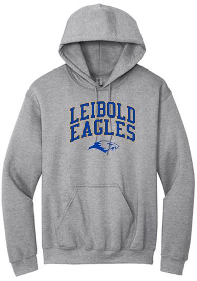Picture of Bishop Leibold - Youth/Unisex - Hoodie by Gildan 18500B/18500 Leibold Eagles Stacked Logo- Sports Grey