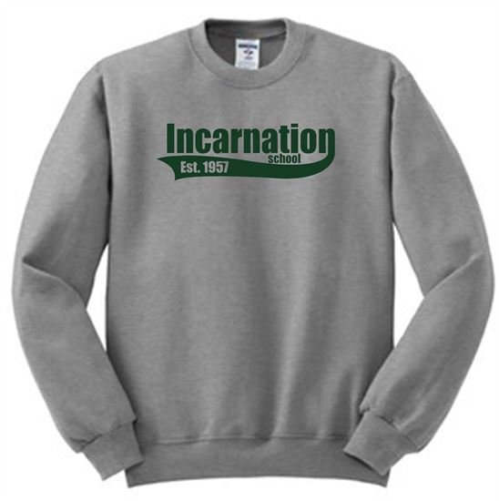 Picture of NEW!! Incarnation - Unisex - (Pre K - 6th Grade) - Crewneck by Jerzees 562M - Oxford Grey